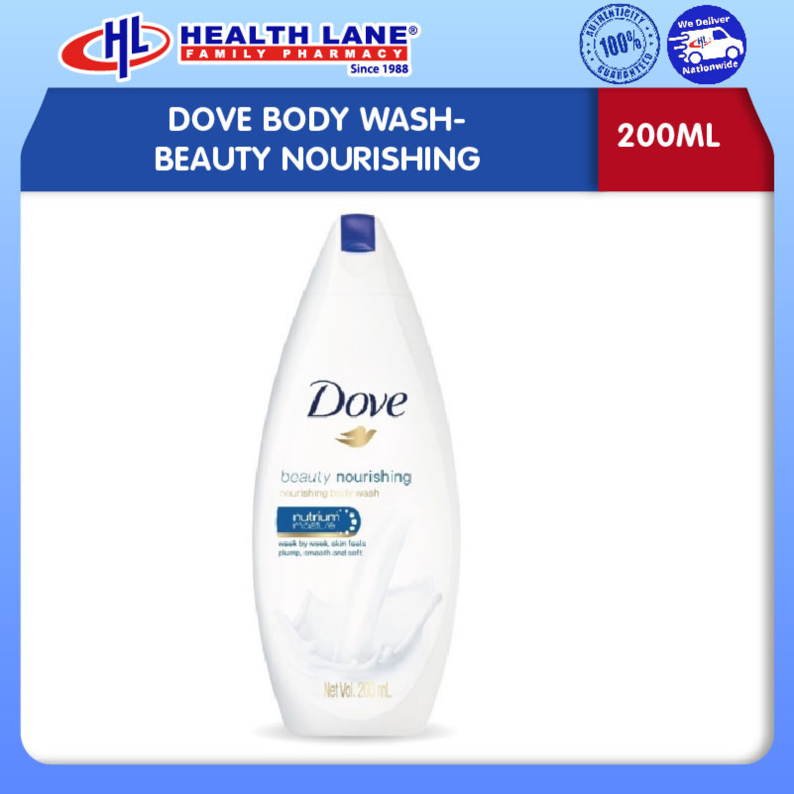 DOVE SABUN BADAN- BEAUTY NOURISHING (200ML)